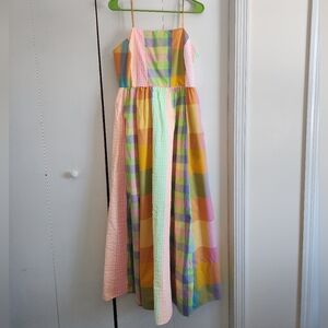 DAVI & DANI Pastel Plaid Maxi Dress